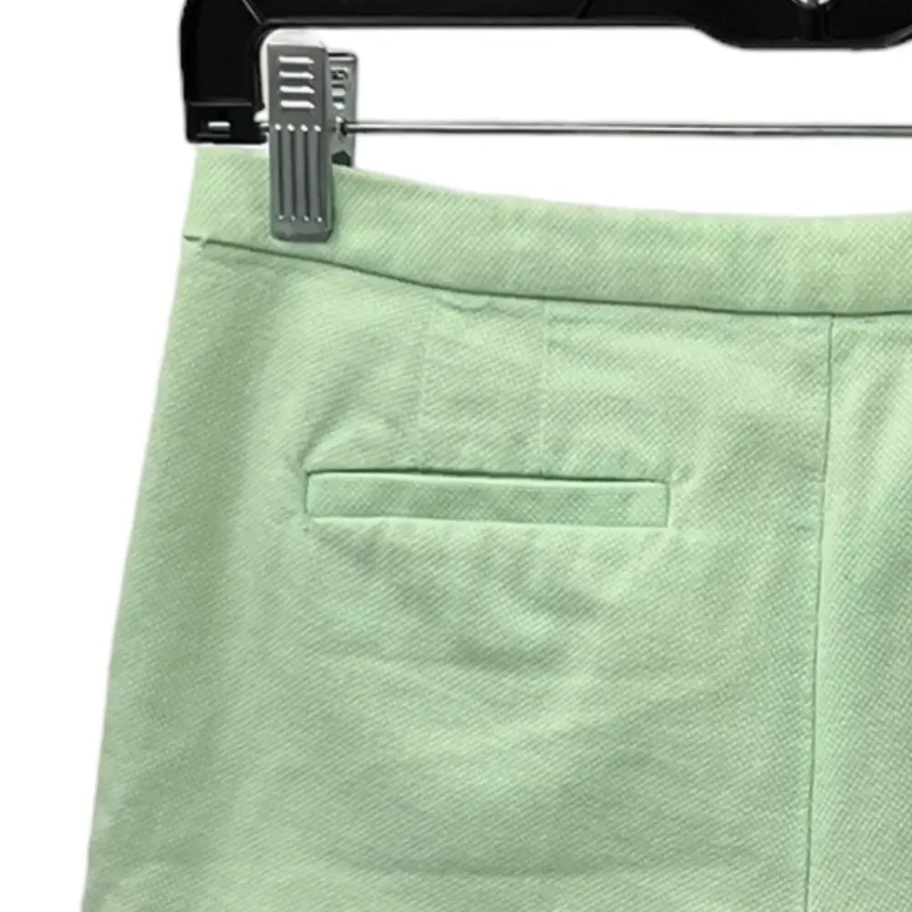 J. Crew Mint Green Pleated Pique Cotton Shorts SZ 0
